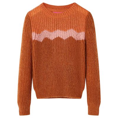 Kinderpullover Gestrickt Cognac 140