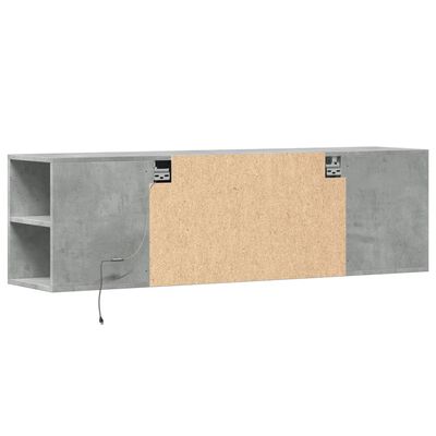 vidaXL TV-Wandschrank mit LED-Beleuchtung Betongrau 135x31x39,5 cm