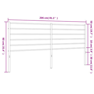 vidaXL Kopfteil Metall Schwarz 200 cm