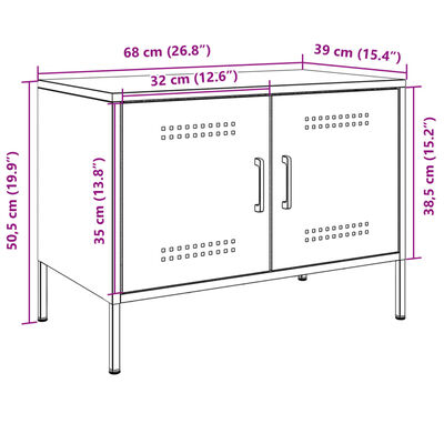 vidaXL TV-Schrank Rosa 68x39x50,5 cm Stahl