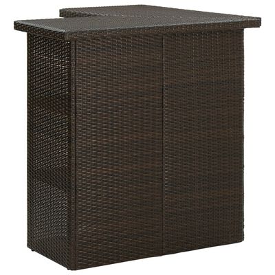 vidaXL 4-tlg. Gartenbar-Set mit Kissen Poly Rattan Braun