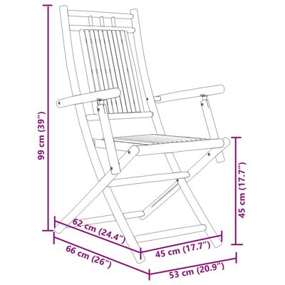 vidaXL 3-tlg. Bistro-Set Bambus