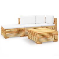 vidaXL 4-tlg. Garten-Lounge-Set mit Kissen Massivholz Teak