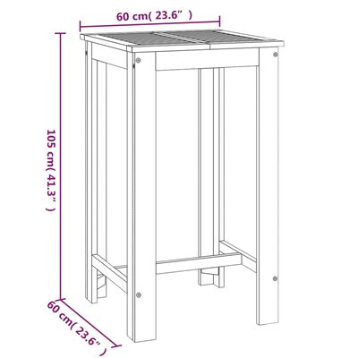 vidaXL 3-tlg. Gartenbar-Set Massivholz Akazie