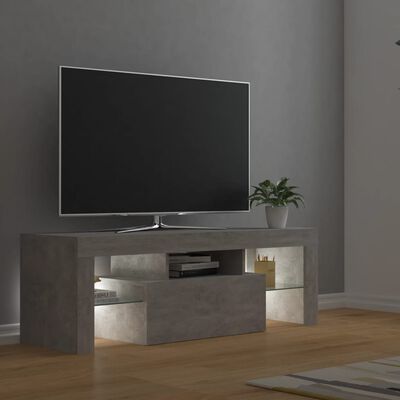 vidaXL TV-Schrank mit LED-Beleuchtung Betongrau 120x35x40 cm