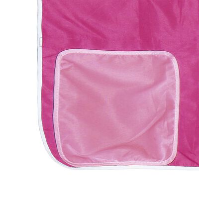 vidaXL Etagenbett mit Rutsche und Gardinen Rosa 90x200 cm