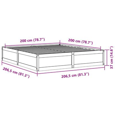 vidaXL Massivholzbett ohne Matratze Weiß 200x200 cm Kiefernholz