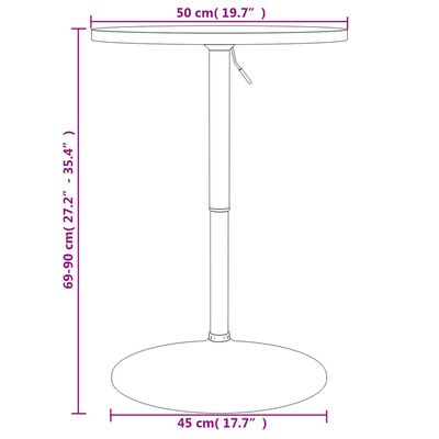 vidaXL Bartisch Weiß 50x50x90 cm Holzwerkstoff Verchromter Stahl