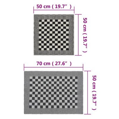 vidaXL 10-tlg. Handtuch-Set Schwarz und Weiß Baumwolle