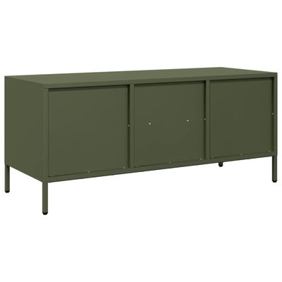 vidaXL TV-Schrank Olivgrün 101,5x39x43,5 cm Kaltgewalzter Stahl