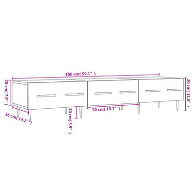 vidaXL TV-Schrank Grau Sonoma 150x36x30 cm Holzwerkstoff