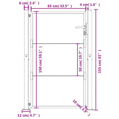 vidaXL Gartentor 105x155 cm Cortenstahl