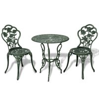 vidaXL 3-tlg. Bistro-Set Aluminiumguss Grün