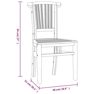 vidaXL 3-tlg. Garten-Essgruppe Massivholz Teak