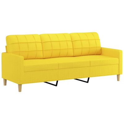 vidaXL 3-Sitzer-Sofa Hellgelb 180 cm Stoff