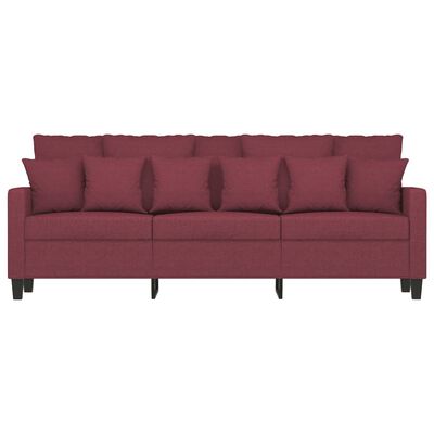 vidaXL 3-Sitzer-Sofa Weinrot 180 cm Stoff