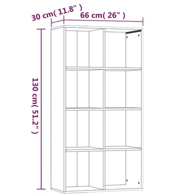 vidaXL Bücherregal/Sideboard Räuchereiche 66×30×130 cm Holzwerkstoff