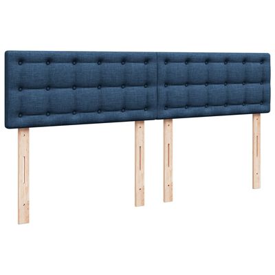 vidaXL Boxspringbett mit Matratze Blau 180x200 cm Stoff