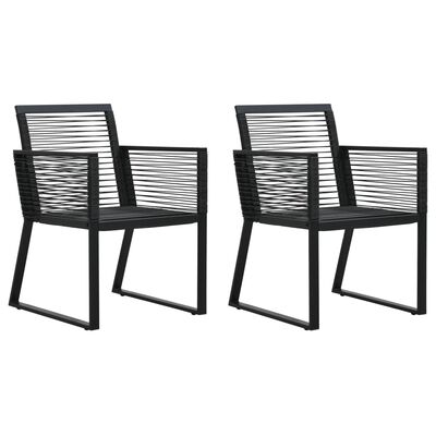 vidaXL 3-tlg. Garten-Essgruppe PVC Rattan Schwarz