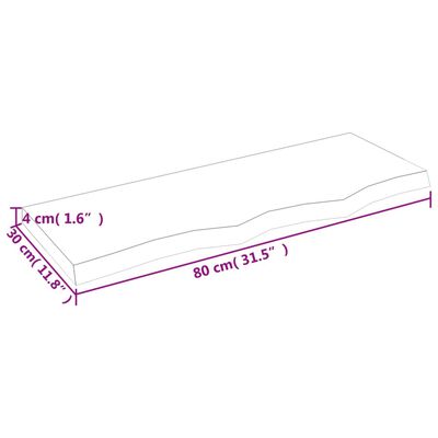 vidaXL Wandregal Dunkelbraun 80x30x(2-4) cm Massivholz Eiche Behandelt