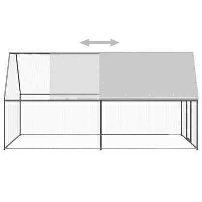 vidaXL Hühnerkäfig 2x4x2 m Verzinkter Stahl