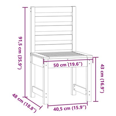 vidaXL Gartenstühle 2 Stk. 50x48x91,5 cm Massivholz Kiefer