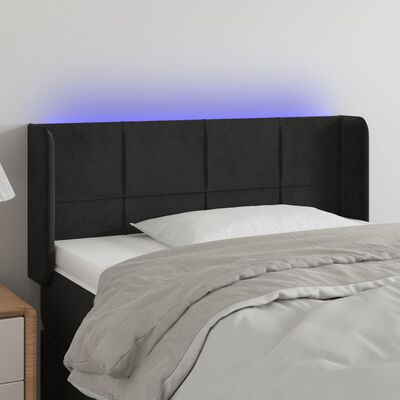 vidaXL LED Kopfteil Schwarz 93x16x78/88 cm Samt