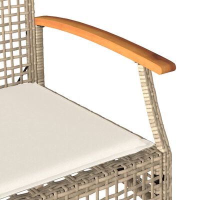 vidaXL 4-tlg. Garten-Lounge-Set mit Kissen Beige Poly Rattan