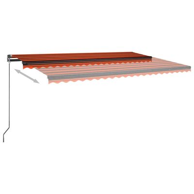 vidaXL Automatische Markise mit LED Windsensor 500x300 cm Orange/Braun