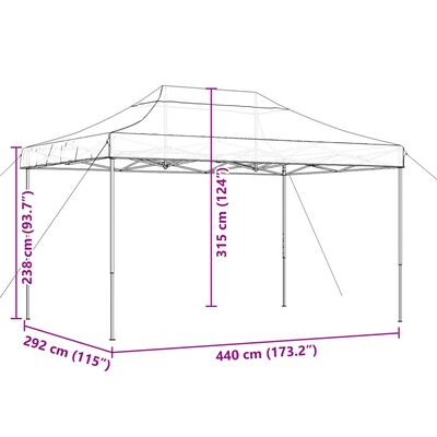 vidaXL Partyzelt Faltbar Pop-Up Grün 440x292x315 cm