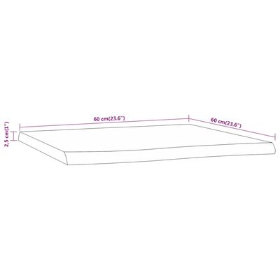 vidaXL Tischplatte 60x60x2,5 cm Quadratisch Akazienholz Naturkante