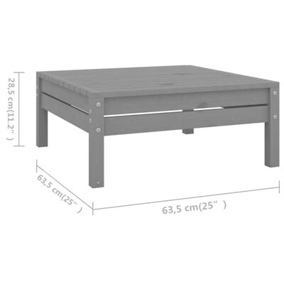 vidaXL 6-tlg. Garten-Lounge-Set Massivholz Kiefer Grau