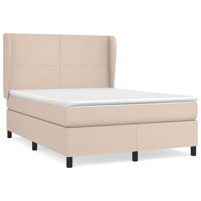 vidaXL Boxspringbett Matratze Cappuccino-Braun 140x200cm Kunstleder