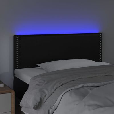 vidaXL LED Kopfteil Schwarz 100x5x78/88 cm Kunstleder