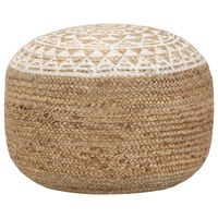 vidaXL Handgefertigter Sitzpuff Weiß 45x30 cm Jute