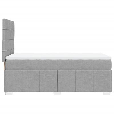 vidaXL Boxspringbett mit Matratze Hellgrau 100x200 cm Stoff