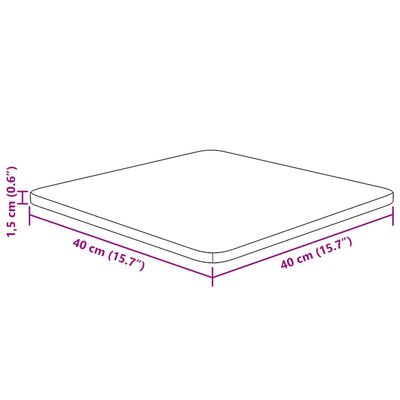 vidaXL Tischplatte Quadratisch Dunkelbraun 40x40x1,5cm Eiche Behandelt