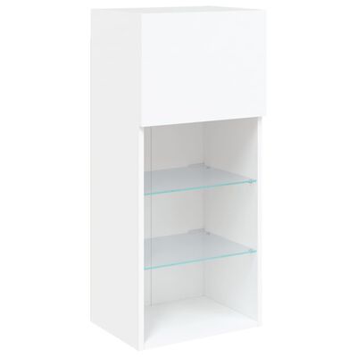 vidaXL TV-Schrank mit LED-Leuchten Weiß 40,5x30x90 cm