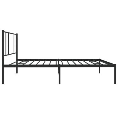 vidaXL Bettgestell mit Kopfteil Metall Schwarz 90x190 cm