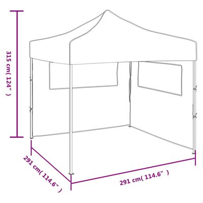 vidaXL Faltzelt mit 2 Wänden 3 x 3 m Blau