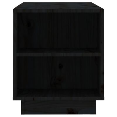 vidaXL TV-Schrank Schwarz 110x35x40,5 cm Massivholz Kiefer