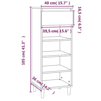 vidaXL Schuhschrank Hochglanz-Weiß 40x36x105 cm Holzwerkstoff