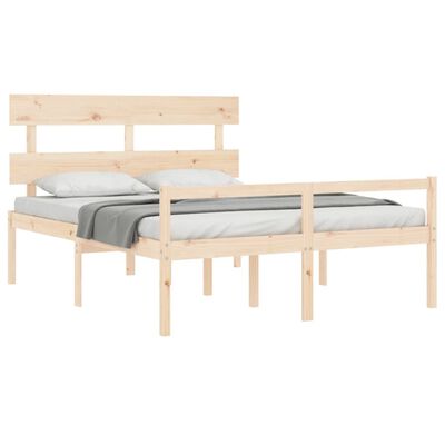 vidaXL Seniorenbett mit Kopfteil 160x200 cm Massivholz