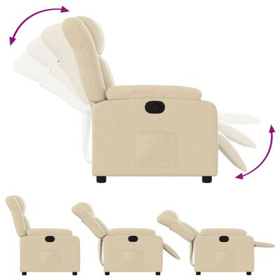 vidaXL Relaxsessel Elektrisch Creme Stoff