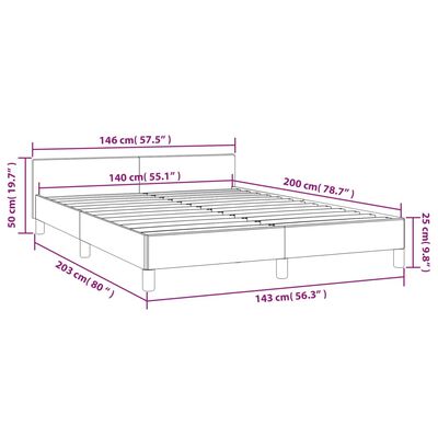 vidaXL Bettgestell ohne Matratze Dunkelgrau 140x200 cm Stoff