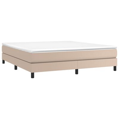 vidaXL Boxspringbett Matratze Cappuccino-Braun 180x200 cm Kunstleder