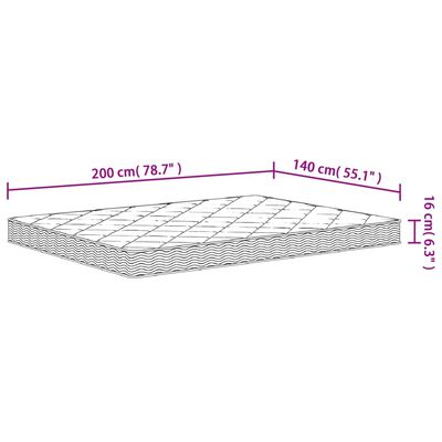 vidaXL Matratze Schaumstoff Mittelweich 140x200 cm