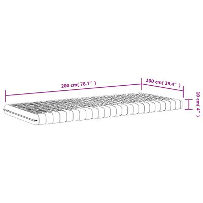 vidaXL Schaumstoffmatratzen 2 Stk. 100x200 cm 7-Zonen Härtegrad 20 ILD