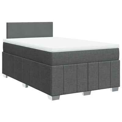 vidaXL Boxspringbett mit Matratze Dunkelgrau 120x190 cm Stoff