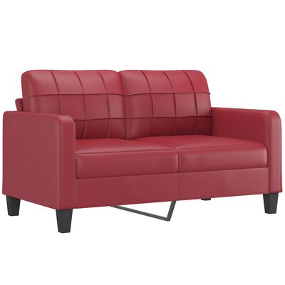 vidaXL 2-Sitzer-Sofa mit Zierkissen Weinrot 140 cm Kunstleder